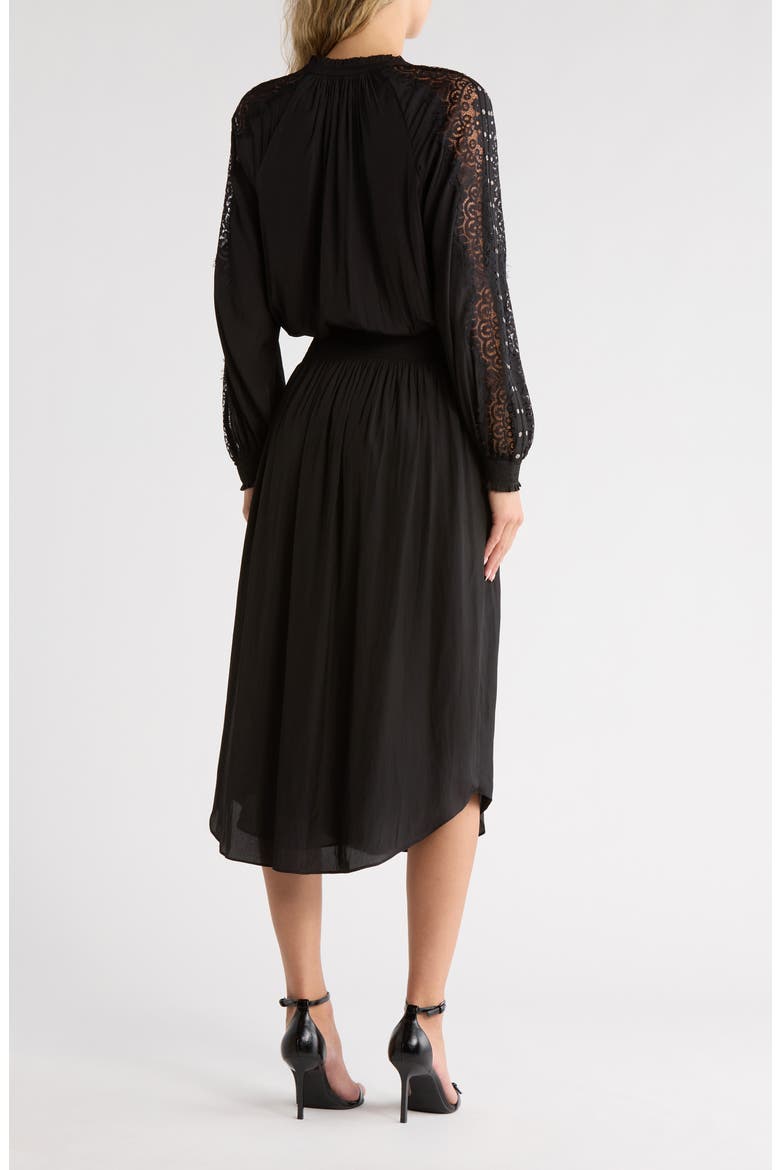Misty Long Sleeve Maxi Dress, Alternate, color, BLACK