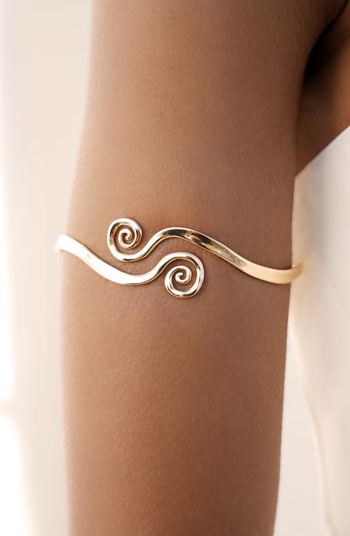 Ettika Intertwined Aura Swirl Arm Cuff In Gold