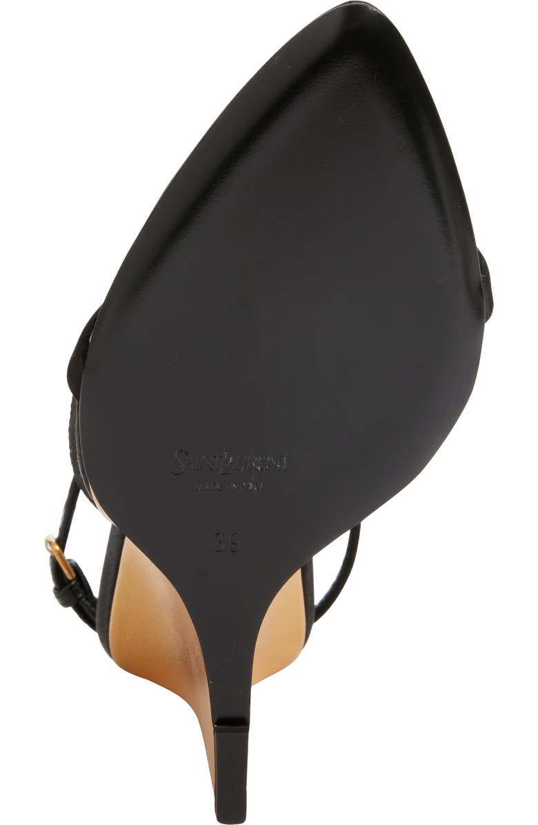 Saint Laurent Sculpted Wedge Sandal, Alternate, color, Noir/ Sun Gold