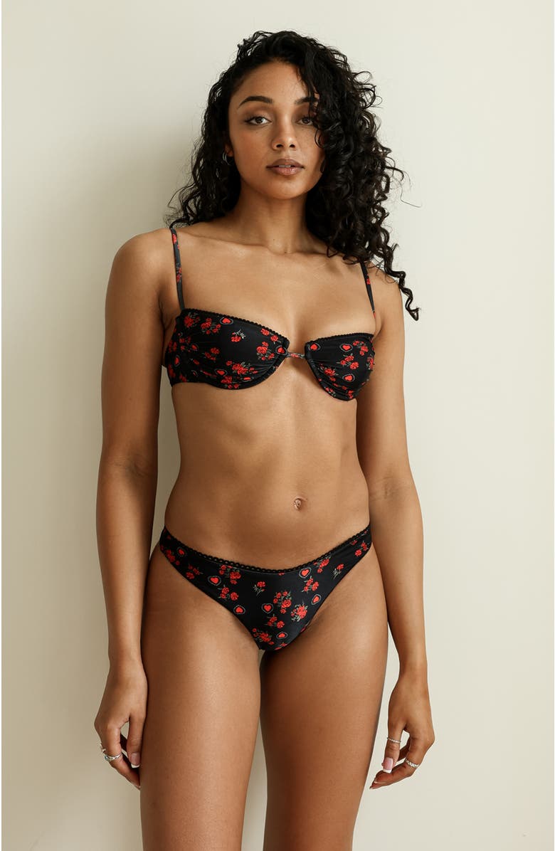 Dippin Daisys Seaport Thong Bikini Bottom, Main, color, Heartbreaker