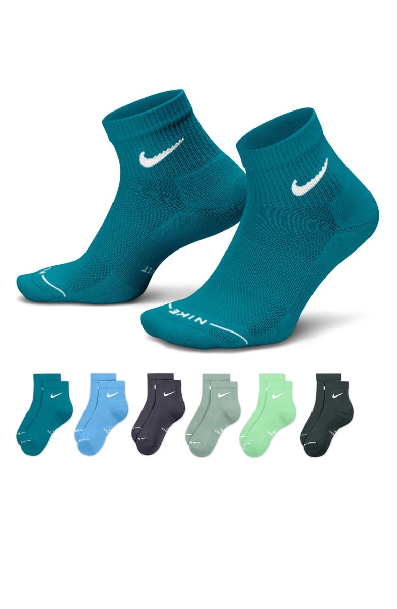 Nike Assorted 6-Pack Dri-FIT Cushioned Quarter Socks, Alternate, color,