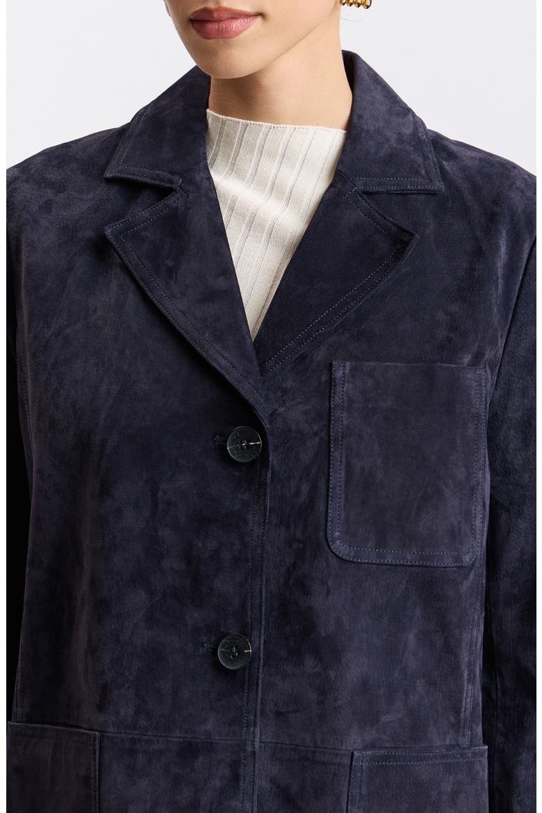Suede Boyfriend Blazer, Alternate, color, IMPERIAL