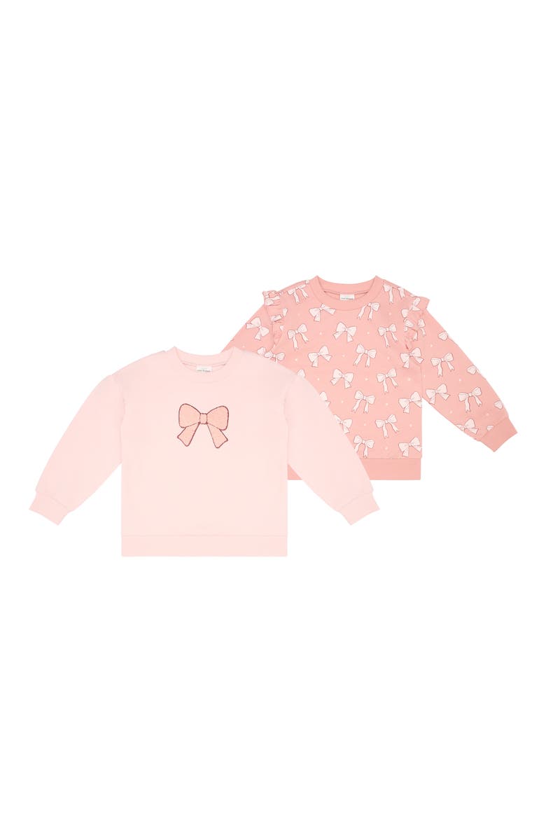 Kids' 2-Pack Sweatshirts, Main, color, PINK BOWS
