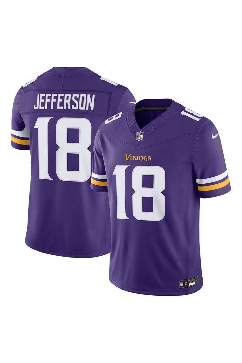 Men's Nike Justin Jefferson Purple Minnesota Vikings Team Vapor F.U.S.E. Stitched Limited Jersey, Main, color, Purple