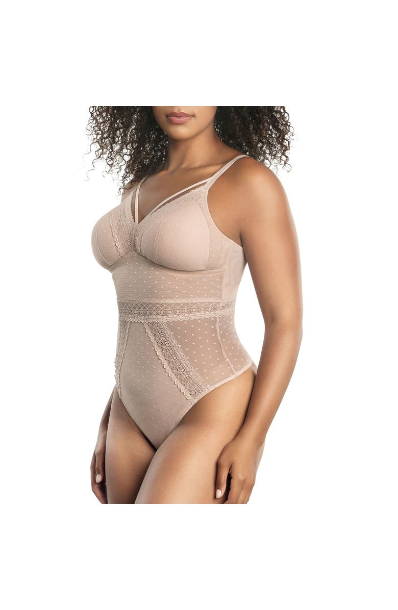 Parfait Mia Dot Wire-Free Bodysuit, Alternate, color, Cameo Rose