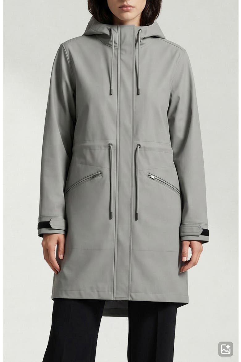 Sibil Hooded Water Repellent Jacket, Main, color, SILVER