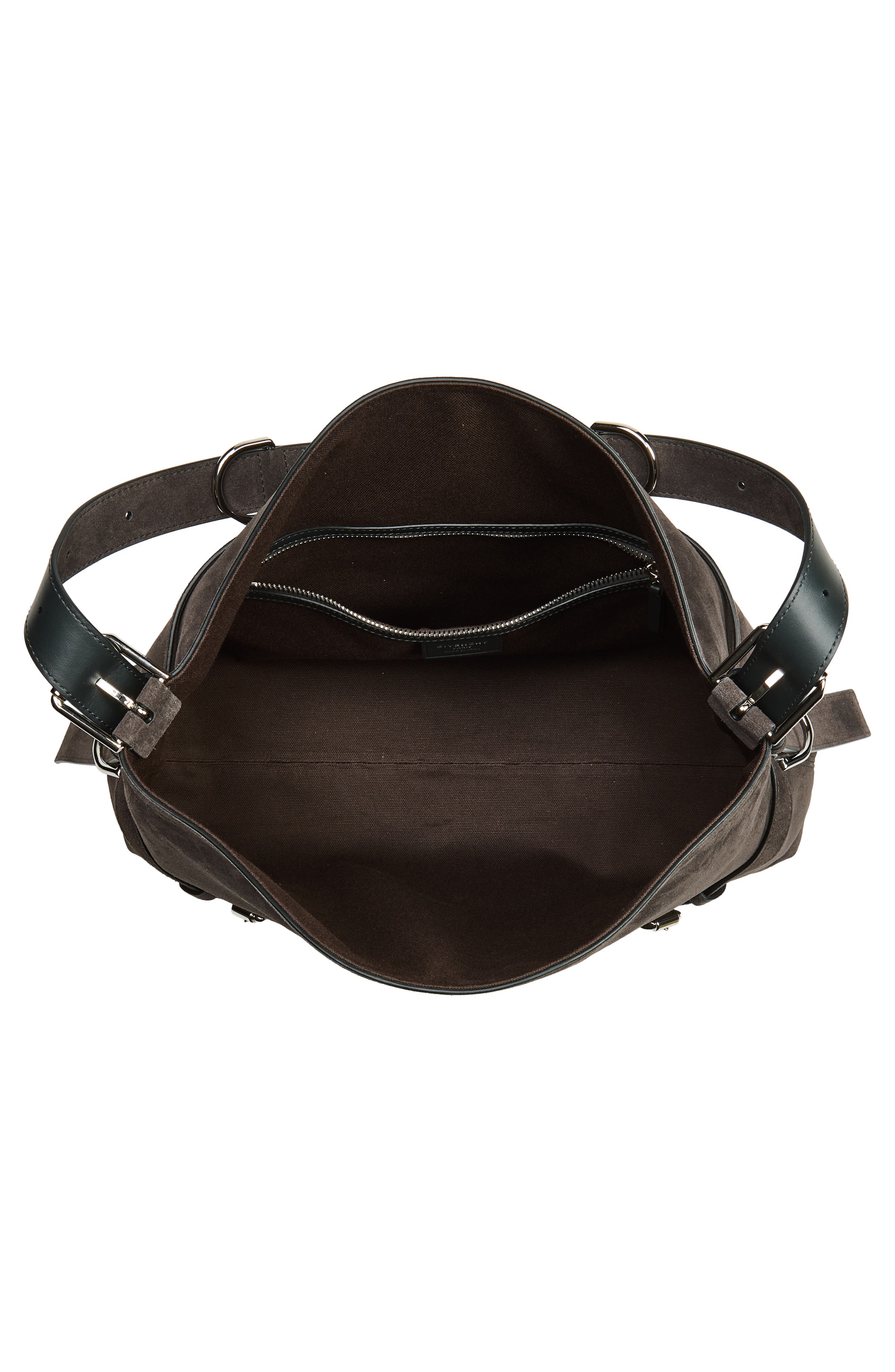 Givenchy Medium Voyou Suede Hobo Bag, Alternate, color, 021-Dark Grey