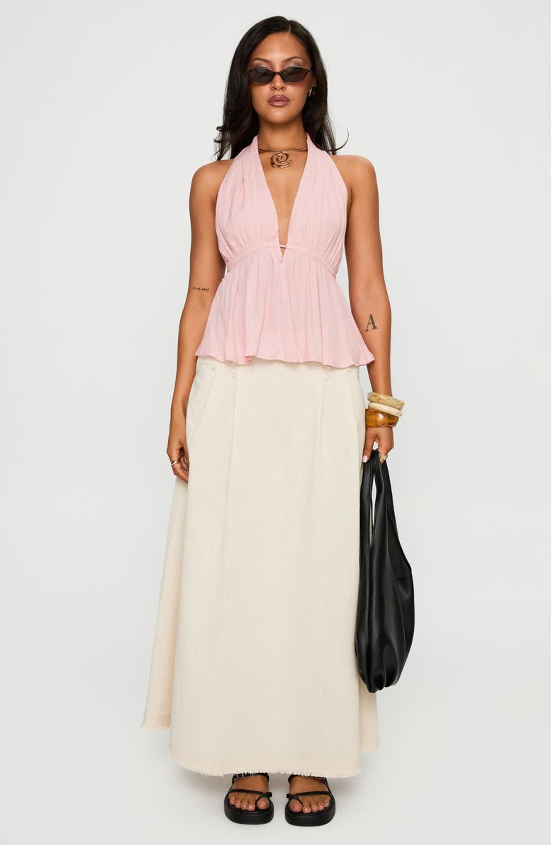 Princess Polly Saddler Plunge Halter Top, Alternate, color, Pink