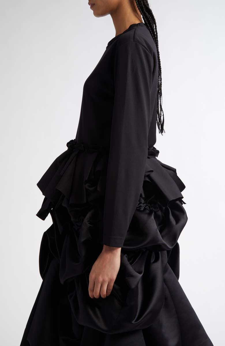 Comme des Garçons Asymmetric Ruffle Piqué T-Shirt, Alternate, color, 