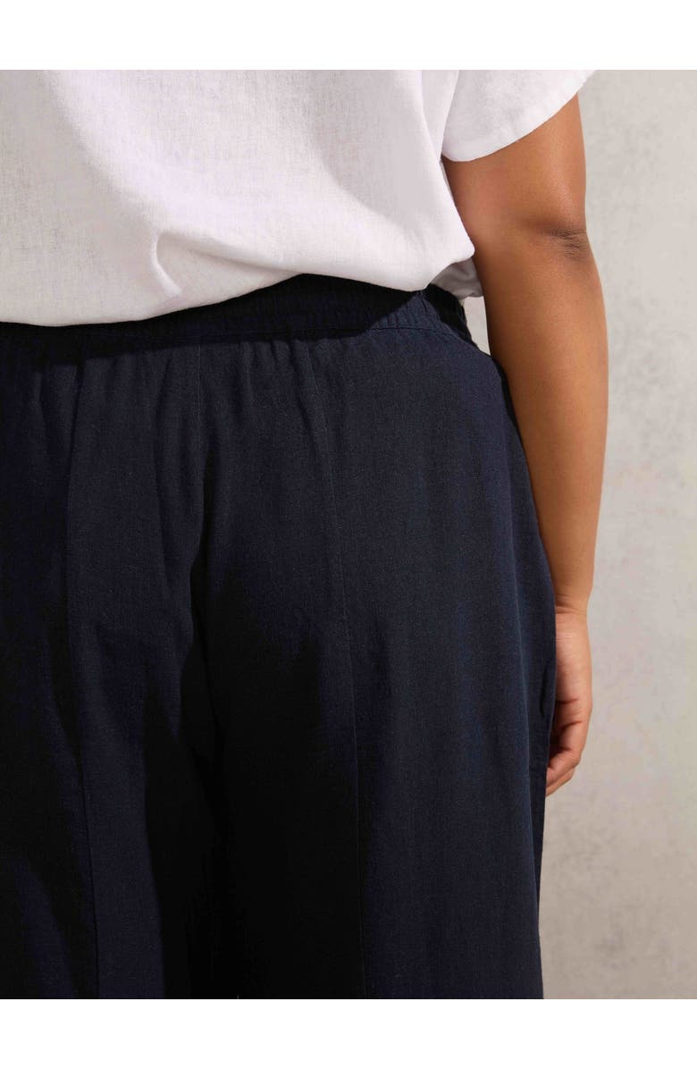 Live Unlimited Linen Mix Tapered Pants, Alternate, color, Navy