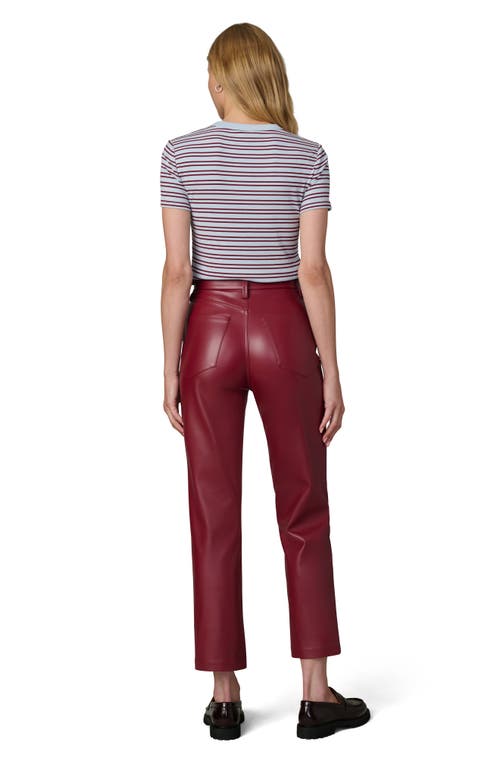 Joe's Jeans Lyra Slim Ankle Faux Leather Pants In Burgundy
