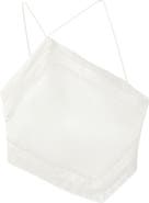 MANGO Lace Trim Asymmetric Halter Neck Top