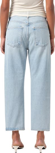 '90s Ripped Mid Rise Crop Relaxed Straight Leg Jeans