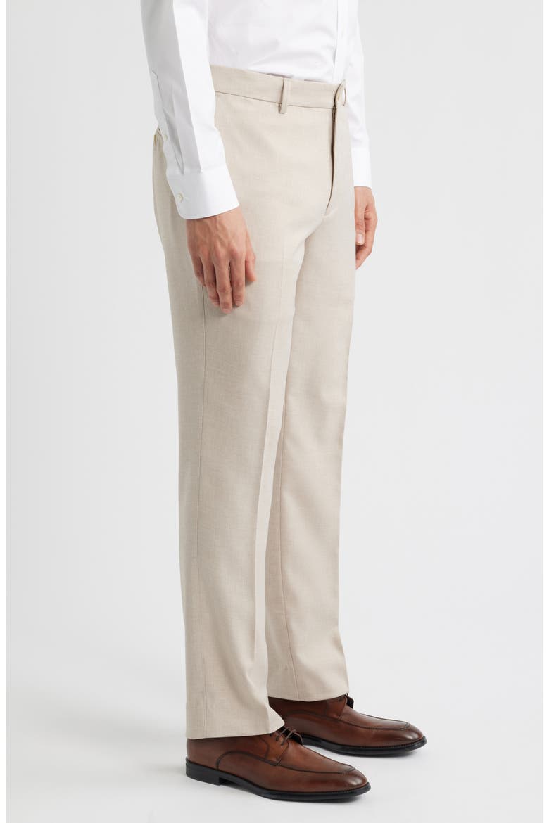 Mèlange Flat Front Dress Pants, Alternate, color, KHAKI