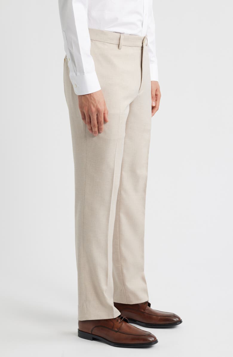 Peter Millar Mèlange Flat Front Dress Pants, Alternate, color, Khaki