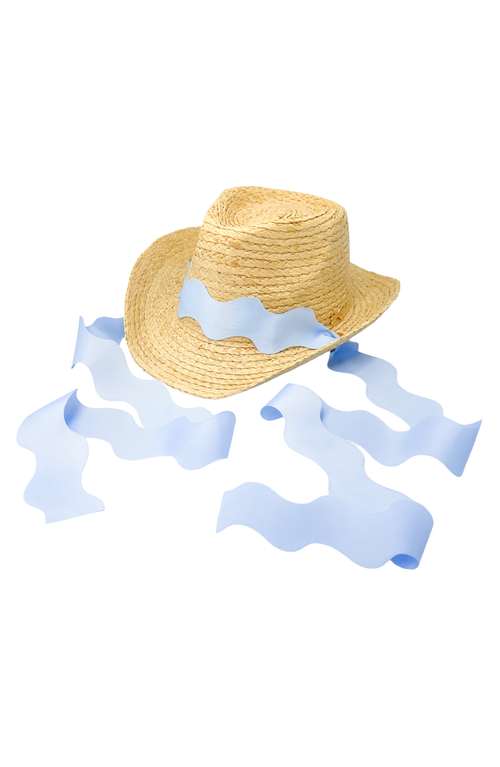 Bits & Bows Coastal Cowgirl Straw Cowboy Hat in Blue 