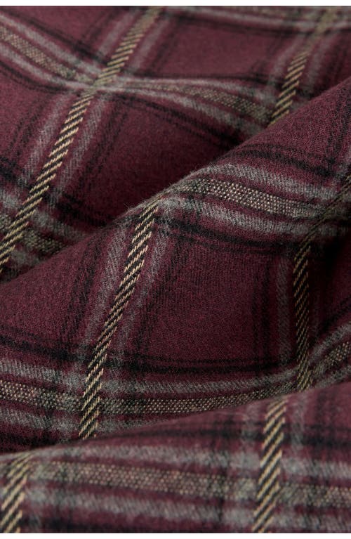 Next Check Plaid Wide Leg Drawstring Pants In Burgundy