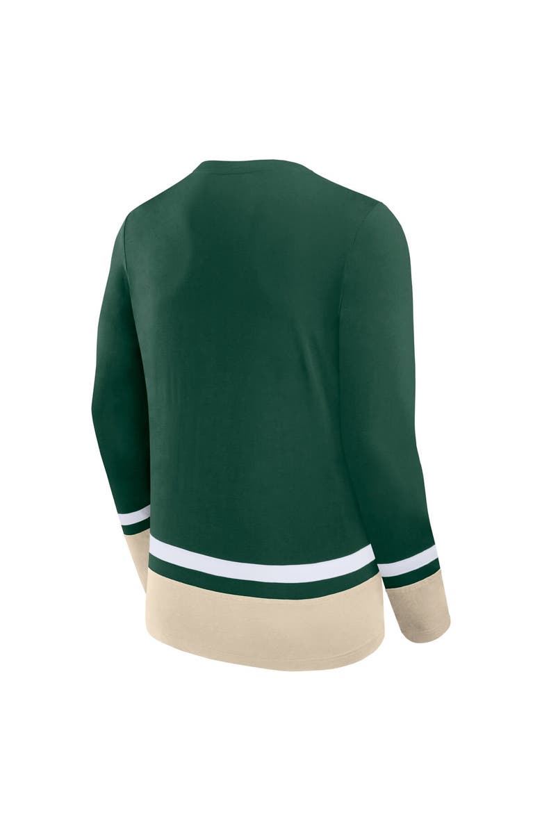 FANATICS Men's Fanatics Branded Green Minnesota Wild Back Pass Lace-Up Long Sleeve T-Shirt, Alternate, color, Green