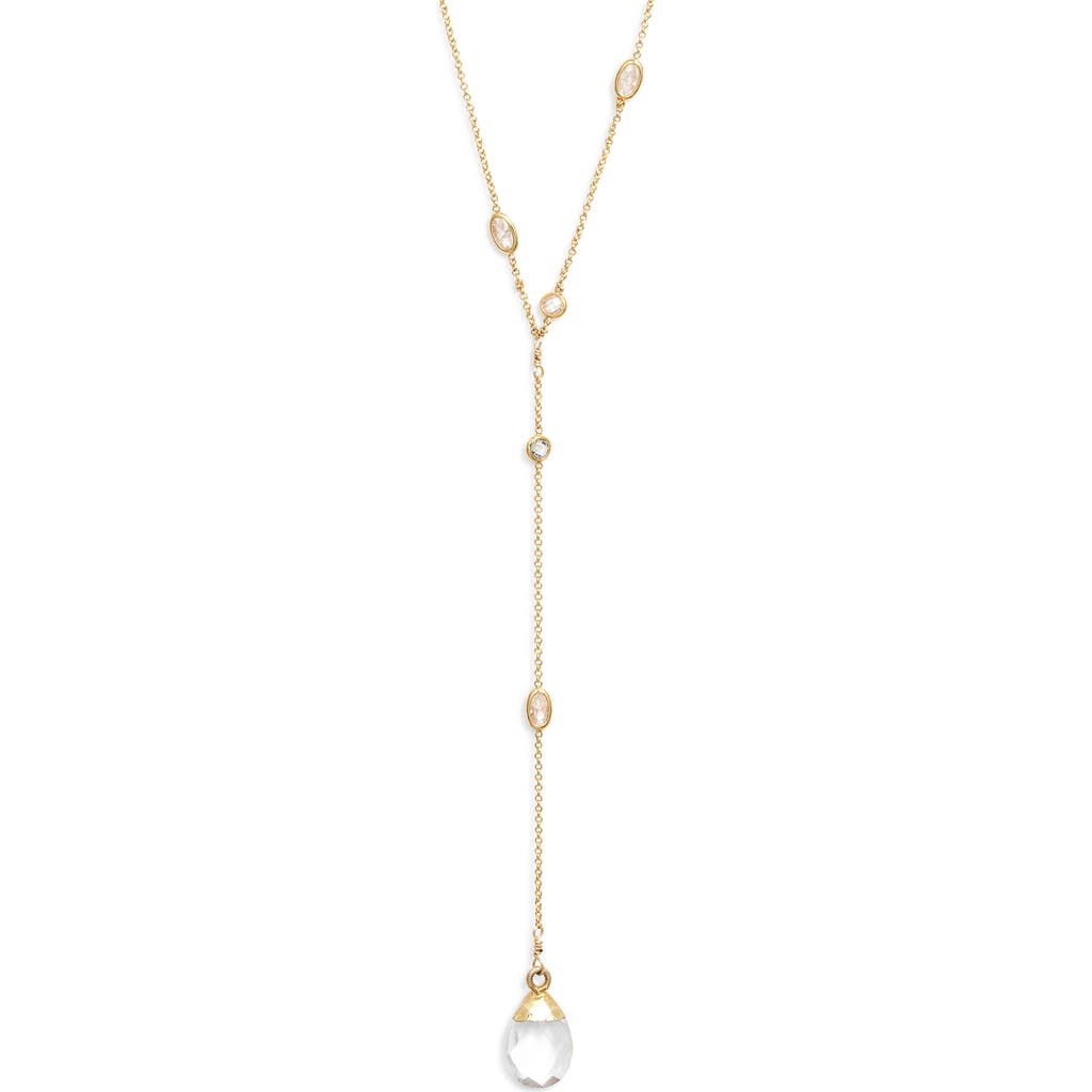 Vidakush Raindrop Cubic Zirconia Y-necklace In Gold