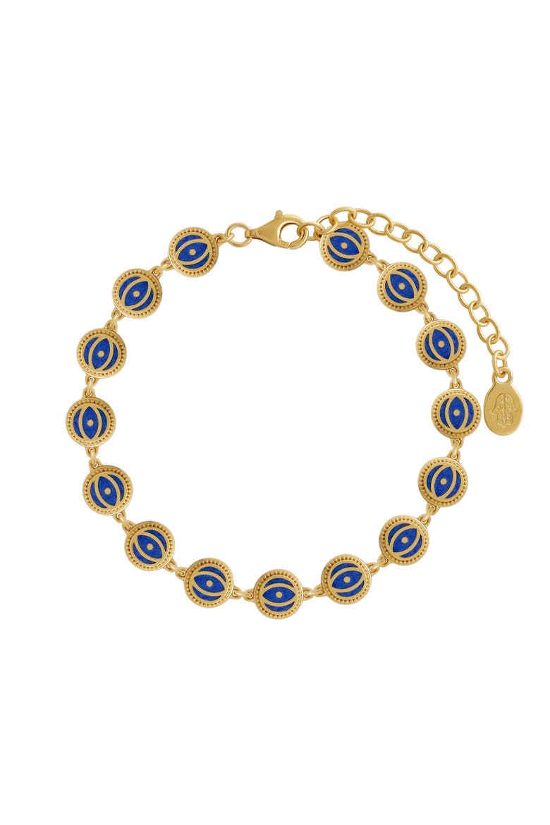 Women's Lapis Evil Eye Bracelet - Celestial Insight, Main, color, Navy Blue/Gold