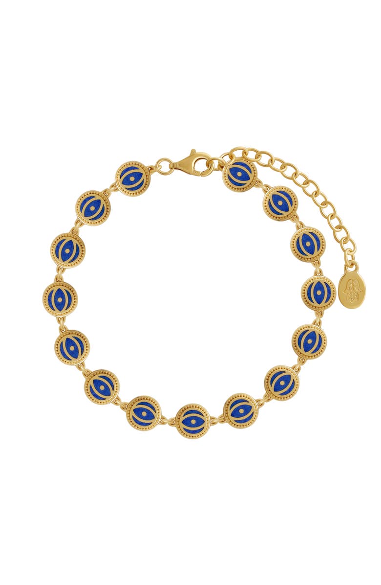 Karma and Luck Celestial Insight Lapis Evil Eye Bracelet, Main, color, Navy Blue/Gold