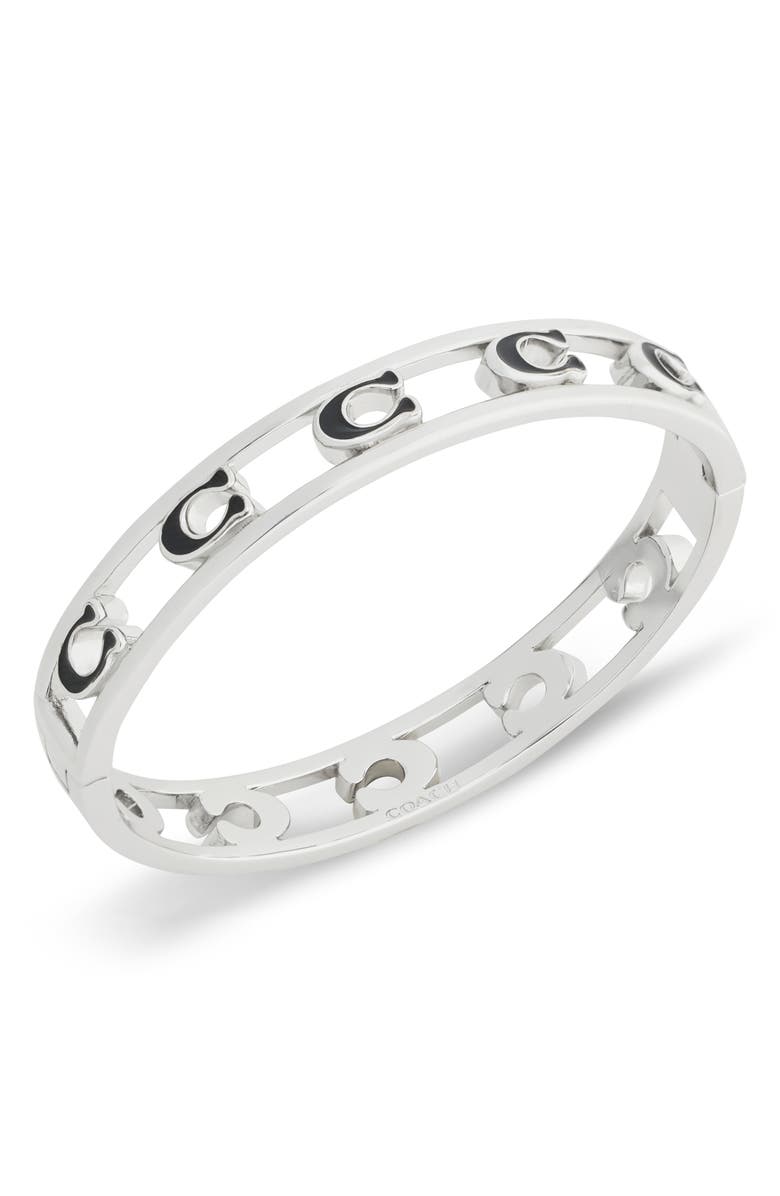 COACH Signature C Open Enamel Hinge Bracelet, Main, color, 