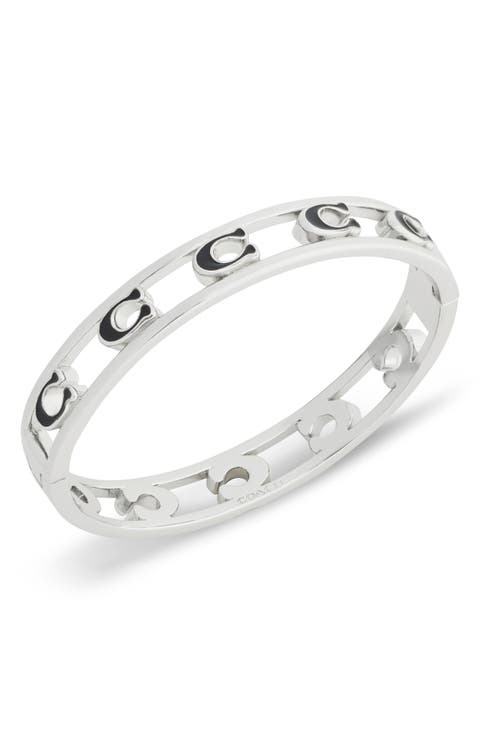 Signature C Open Enamel Hinge Bracelet