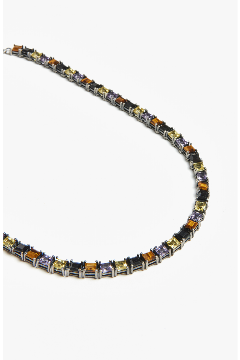 Punk Rocks Tennis Necklace, Alternate, color, Brown