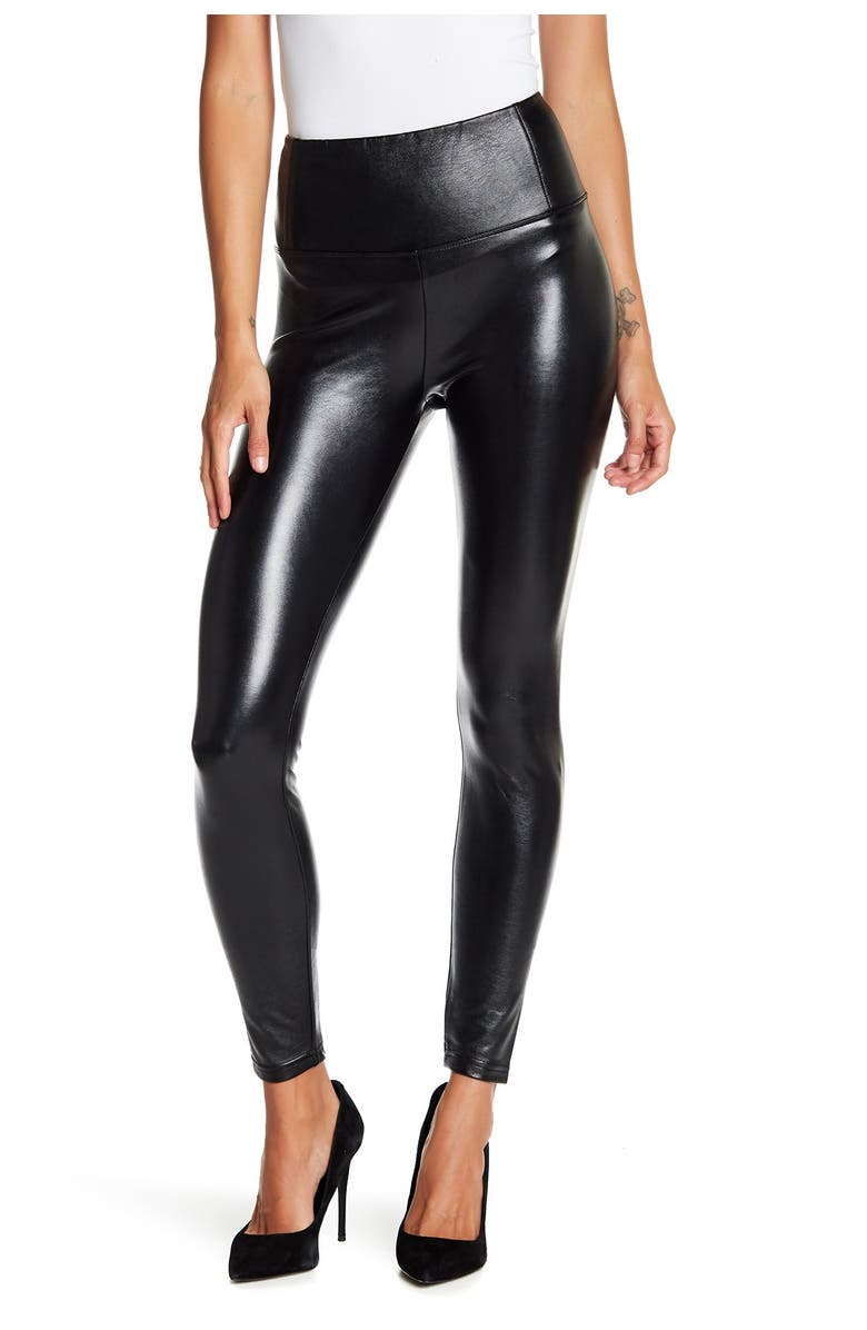 Love, Fire Faux Leather Stretch Leggings, Alternate, color, 