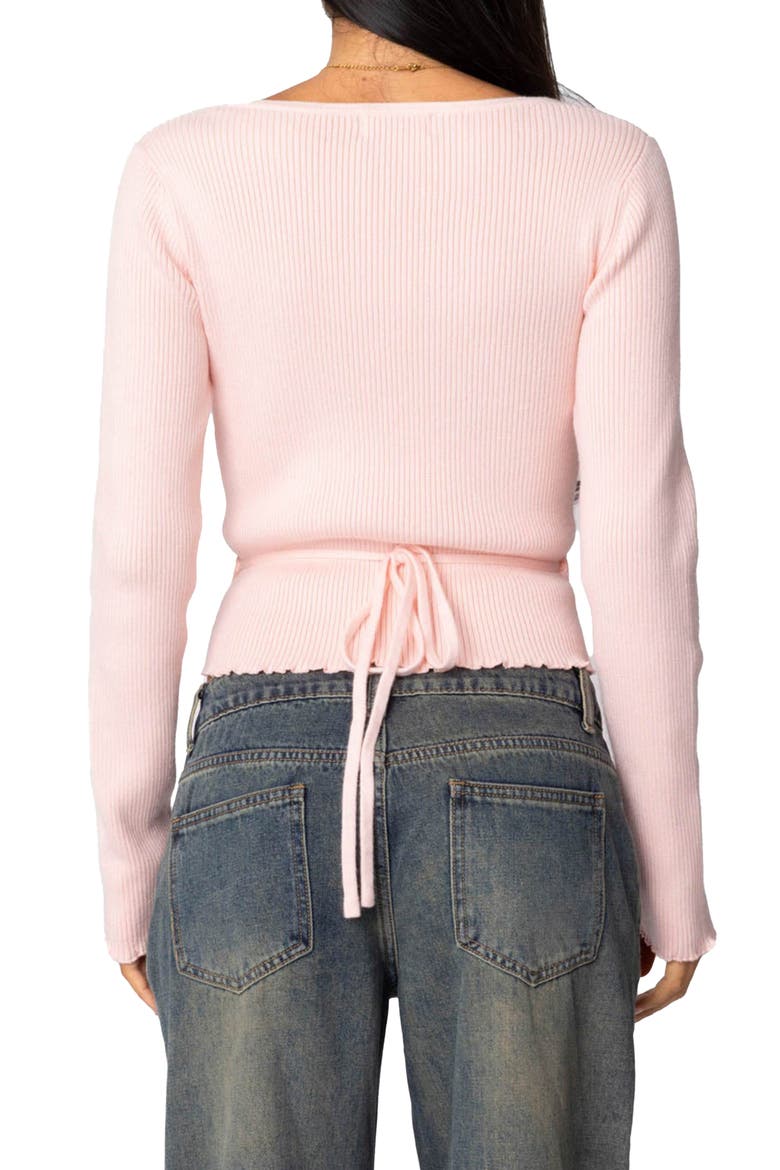 Paden Rib Knit Crop Wrap Top, Alternate, color, LIGHT-PINK