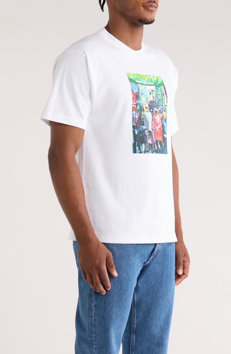 PLEASURES Harajuku Cotton Graphic T-Shirt, Alternate, color, White