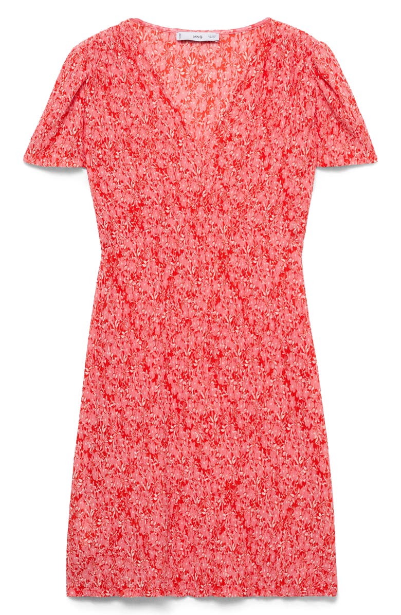 MANGO Print Dress, Alternate, color, Coral Red