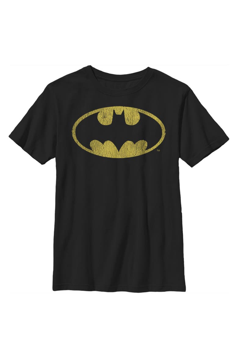 Boy's Batman Logo Retro Caped Crusader  Graphic T-Shirt, Main, color, Black