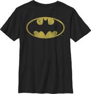 Batman Boys' Logo Retro Caped Crusader Short Sleeve Graphic T-Shirt