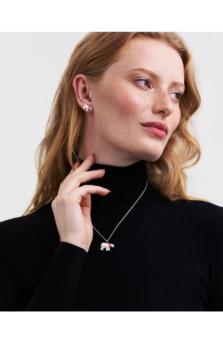 Fable England Cosy Polar Bear Silver Chain Necklace, Alternate, color, Silver