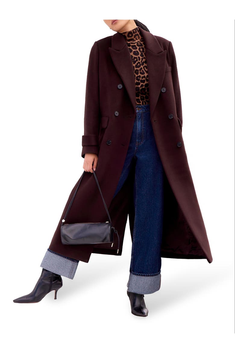Wool Blend Oversized Coat, Alternate, color, Brown