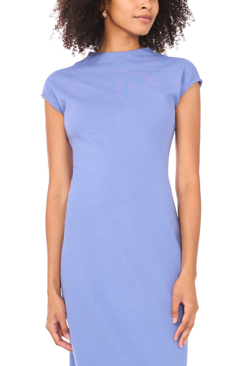 Mock Neck Midi Dress, Alternate, color, ECHO BLUE