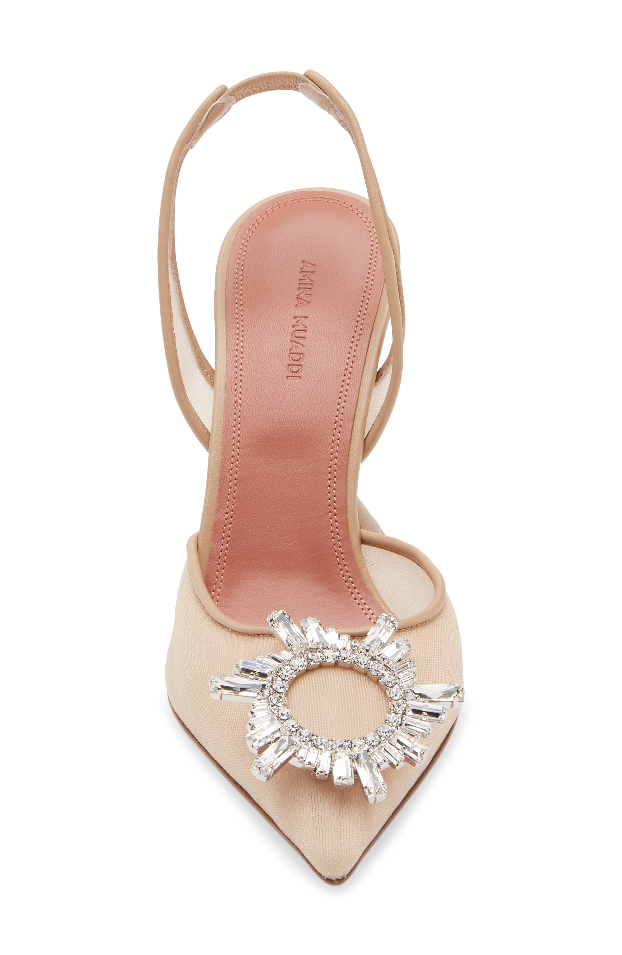 Amina Muaddi Begum Mesh Pointed Toe Slingback Pump, Alternate, color, 