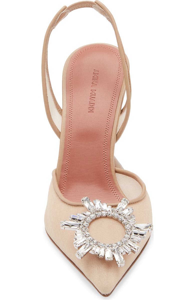 Amina Muaddi Begum Mesh Pointed Toe Slingback Pump, Alternate, color,