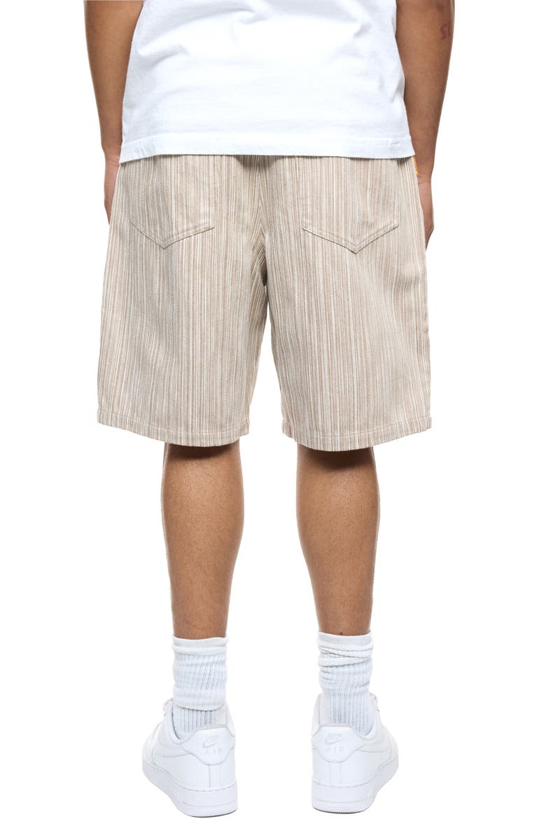 Round Two Stripe Flat Front Cotton Shorts, Alternate, color, Earth