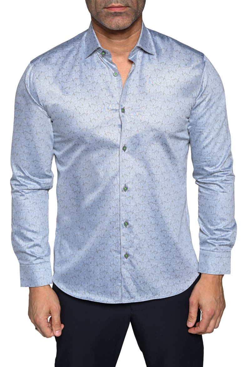 Fibonacci Resistance Contemporary Fit Button-Up Shirt, Main, color, GREY