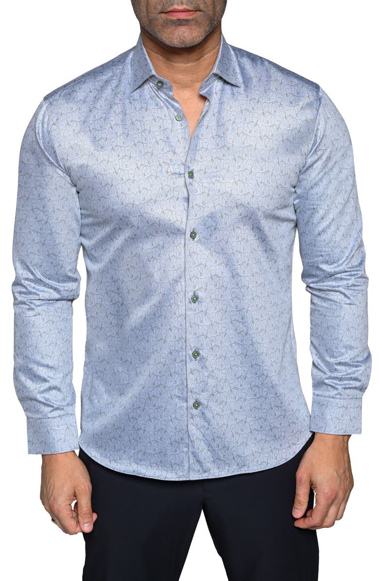 Maceoo Fibonacci Resistance Contemporary Fit Button-Up Shirt, Main, color, Grey