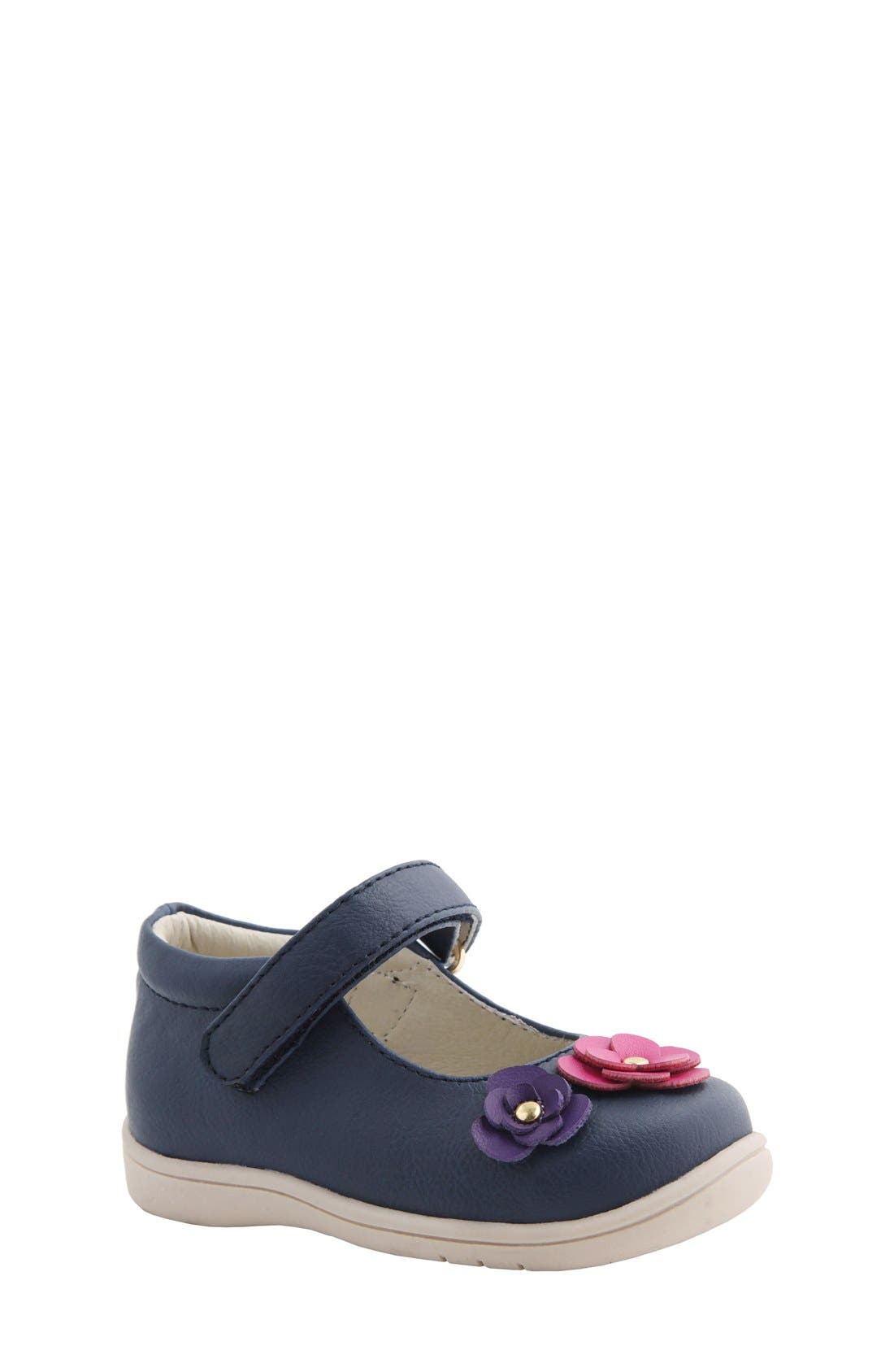Nina Mary Jane Flat, Main, color, NAVY TUMBLED