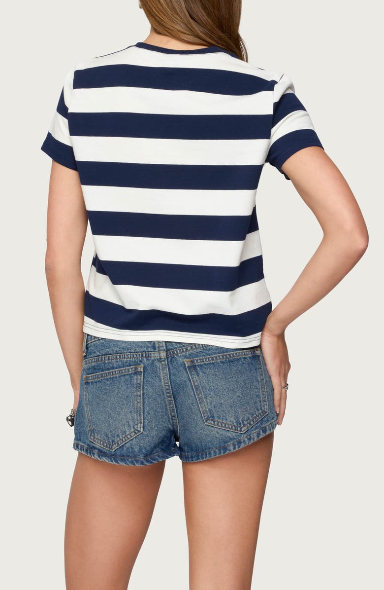 EDIKTED Valetta Stripe Stretch Cotton T-Shirt, Alternate, color, Navy-And-White