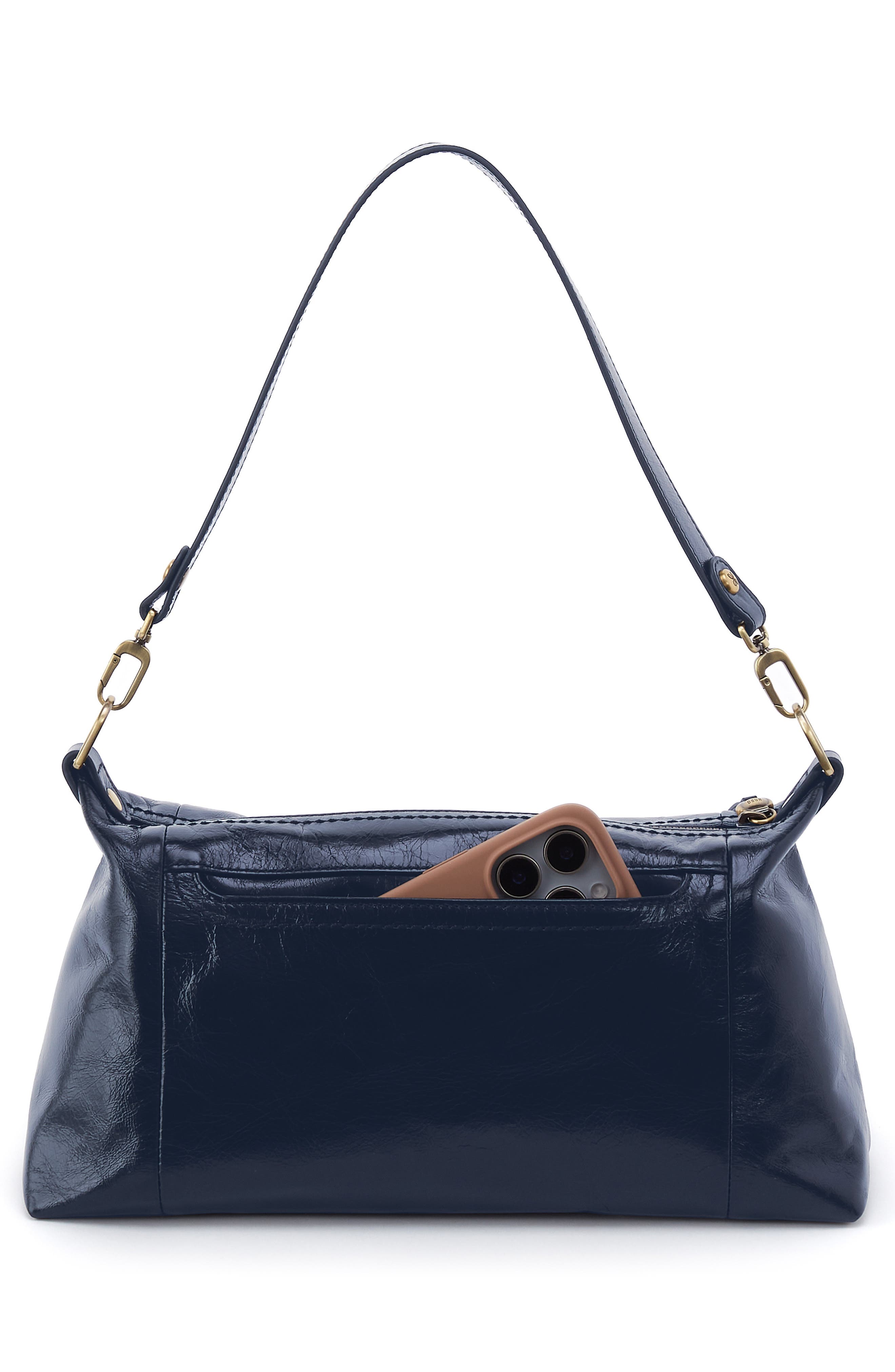 Darcy Leather Shoulder Bag, Alternate, color, INK NAVY