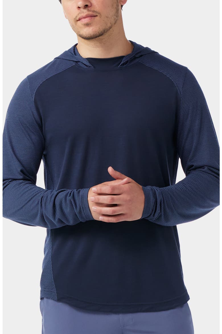 Active Mesh Pulllover Hoodie, Main, color, NIGHTFALL DEEP NAVY