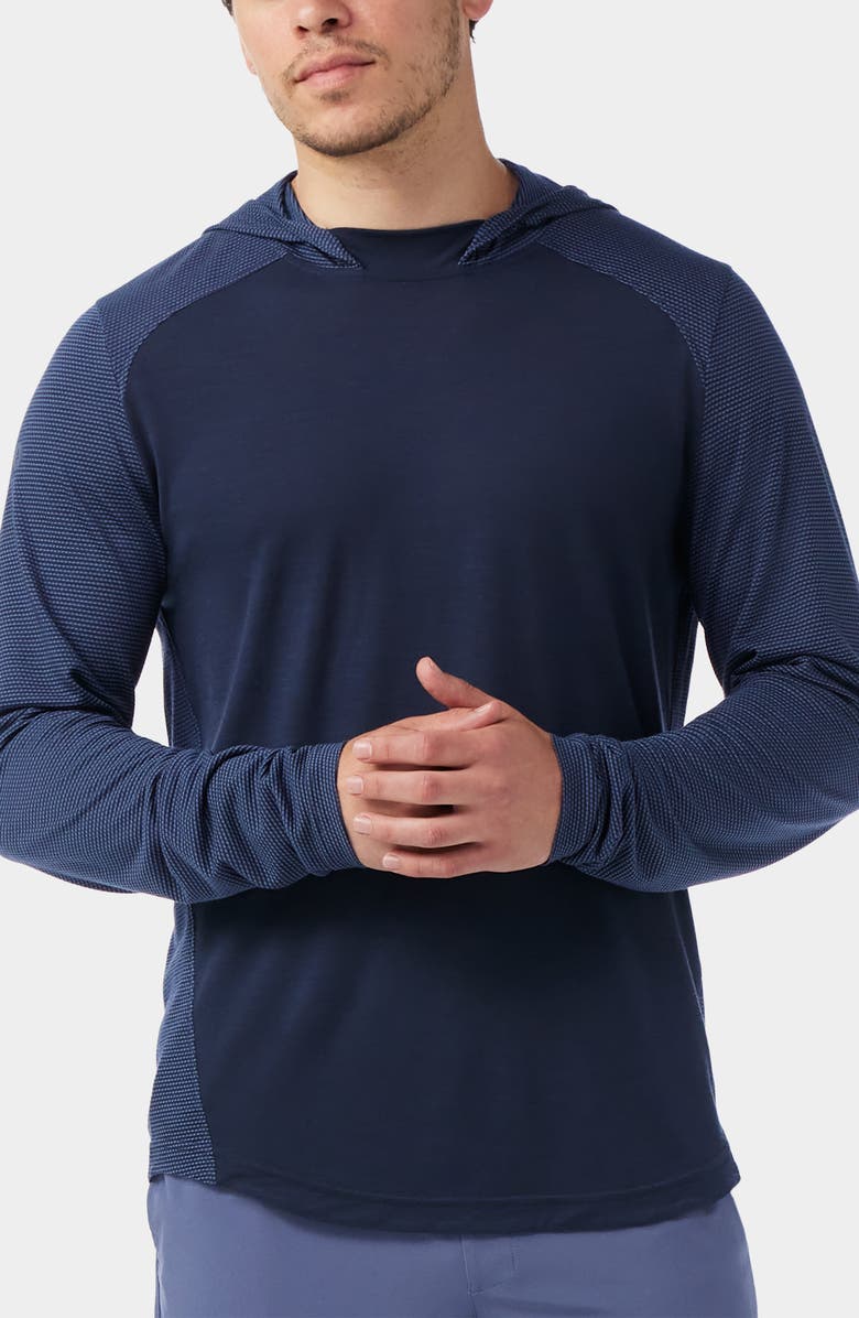 Smartwool Active Mesh Pulllover Hoodie, Main, color, Nightfall Deep Navy