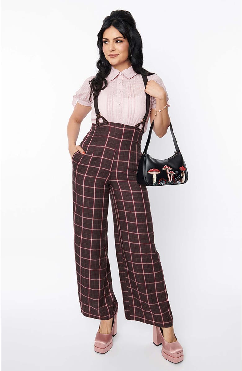 Unique Vintage 1930s High Waist Suspender Pants, Main, color, 