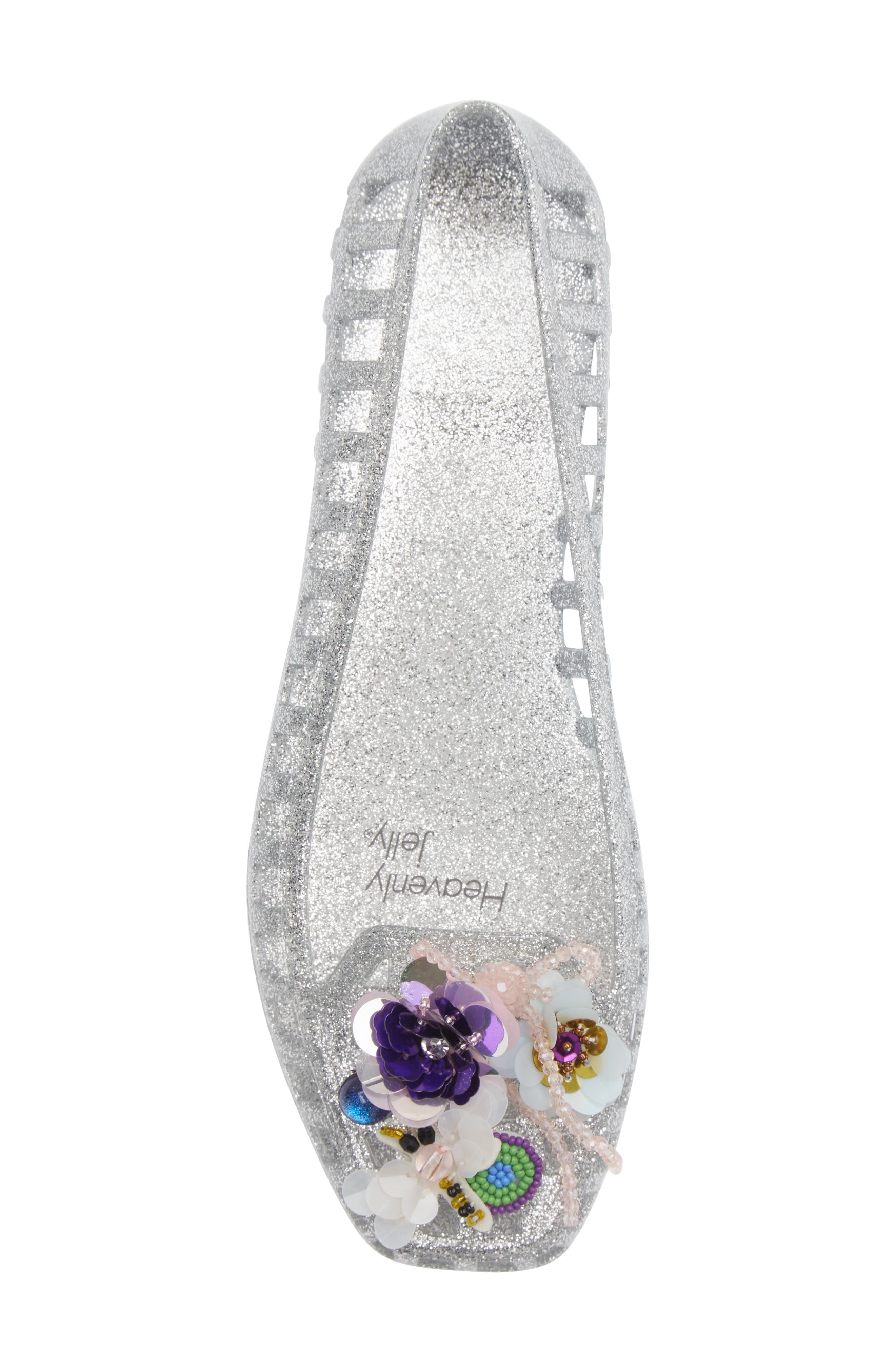 HEAVENLY JELLY Dazzla Jelly Ballet Flat, Alternate, color, Silver