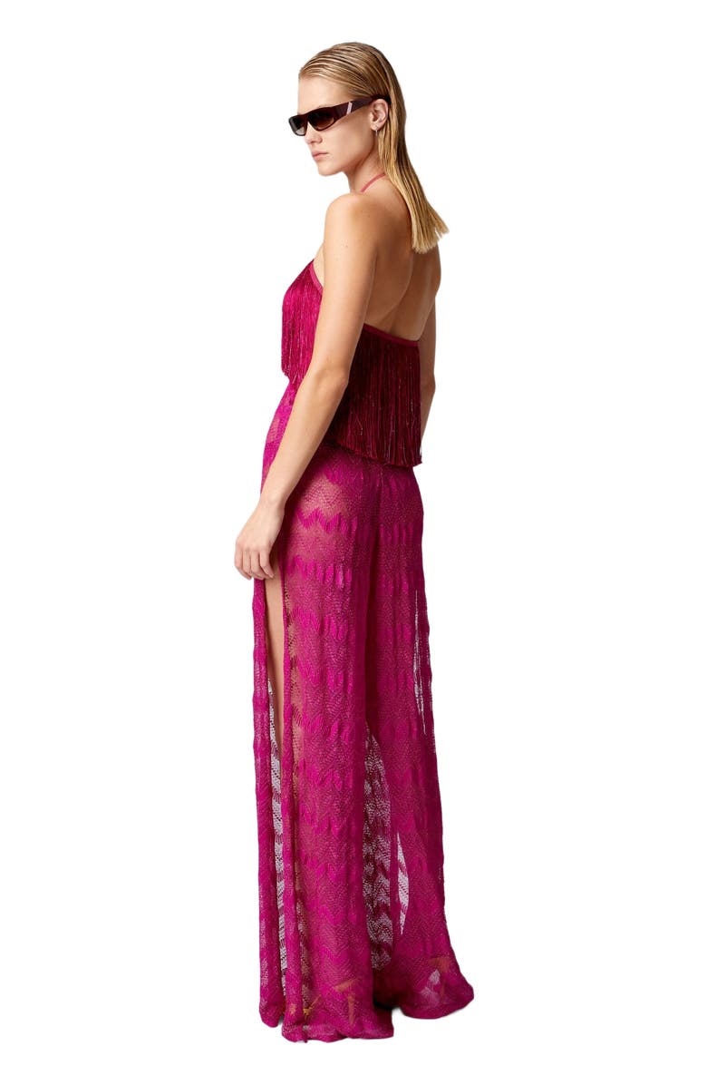 Missoni Zig Zag Lamé Viscose Jumpsuit With Fringes, Alternate, color, Purple